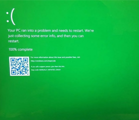 Blue Screen เปลี่ยนเป็นสีเขียวใน Windows Insider
